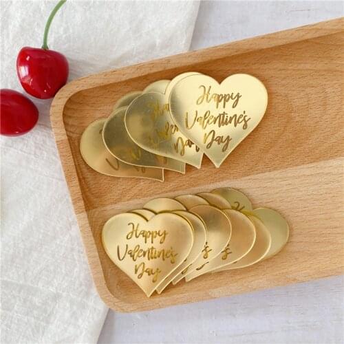 10pcs New Gold Happy Birthday Cupcake Topper Acrylic Rose Gold Circle Cake Topper for Birthday Party Dessert Cake Decorations