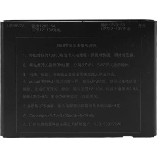 USB DC 12V Output 6x 18650 Batteries UPS DIY Power Bank for Cellphone Router LED K1AA