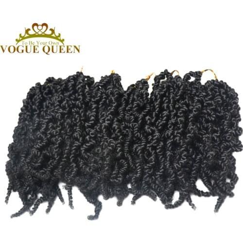 Vogue Queen Pre-twisted Crochet Synthetic Spring Twist Hair 10 Inch Bomb Twist Fluffy Twist Passion Braids Hair