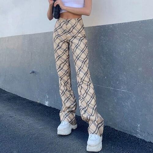 Aesthetic Woman Pants 2021 Harajuku Fashion Stripe High Waisted Straight Long Trouser Sweatpants Female Capris