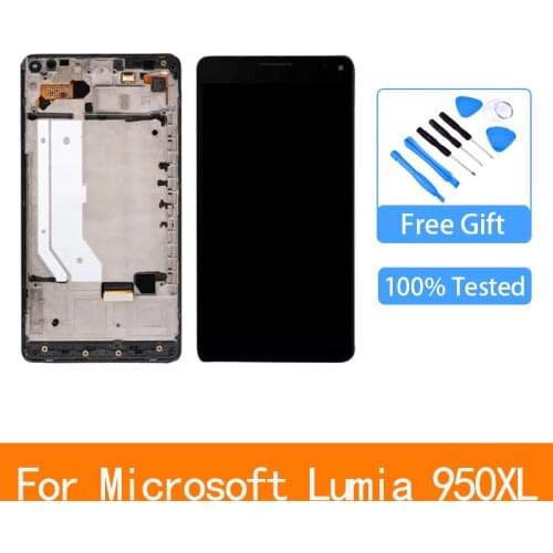 For 5.7" Microsoft Nokia Lumia 950Xl LCD Display Touch Screen Digitizer Assembly With Frame For Lumia 950 XL RM-1116 LCD