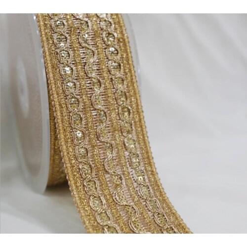 1 lot = 2 yards wire braided ribbon, DIY clothing accessories 5.5cm Webbing, lace, shoes&hats decoration materials, ethnic style