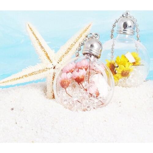 1PC Real Flower Necklace Glass Globe with crystal inside glass necklace Handmade Jewelry Terrarium Necklace Make A Wish Necklace