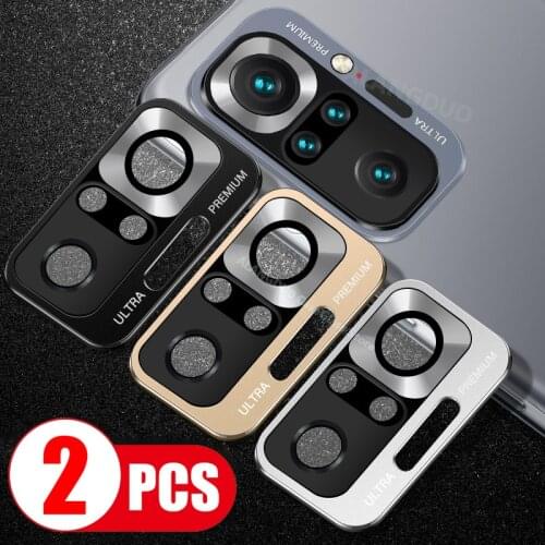 2PCS Camera Lens Protector Glass For Xiaomi Redmi Note 10 Pro Metal Ring Camera Cover for Redmi Note10 Pro Lens Protection Case