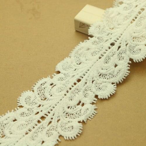 2yards 7cm cotton lace fabric DIY fabric lace flower gift ribbon decoration material color cotton lace