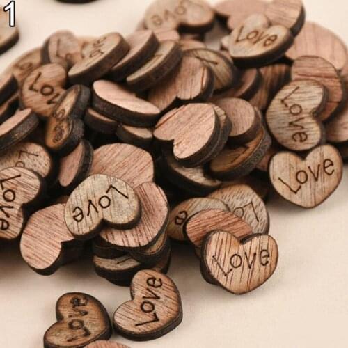 2019 100pcs/ Wooden Love Heart Shapes Laser Blank Embellishments Craft Card Decor Scrapbooking Craft Cards Wood Craft Decoration