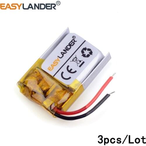 3pcs /Lot 3.7v lithium Li ion polymer rechargeable battery 301014 40mAh for MP4 MP5 MP3 Bluetooth headset micro device