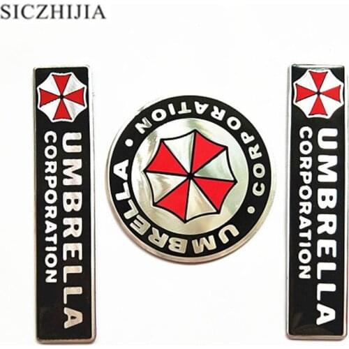 3D biohazard umbrella aluminum emblem car badge sticker for Cadillac XTS SRX ATS CTS/Renault Koleos Fluenec Latitude
