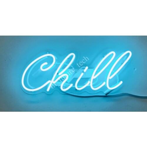 14“ Chill Aqua Acrylic Custom Neon Light Lamp Sign Beer Bar Handmade Real Glass Decorate Home Wall Room Windows Tube Artwork