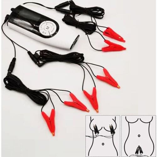 Electro Shock Nipple Clamp Labia Clip Breast Clitoris Stimulation Massager USB charging High Performance Host Medical Themed Toy