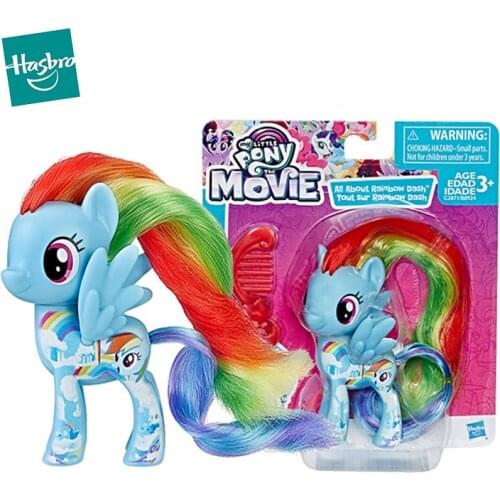 Hasbro My Little Pony Toys Anime Figure Dolls Toys for Girls 3-Inch Rainbow Dash Action Figure Baby Toy for Child Birthday Gift