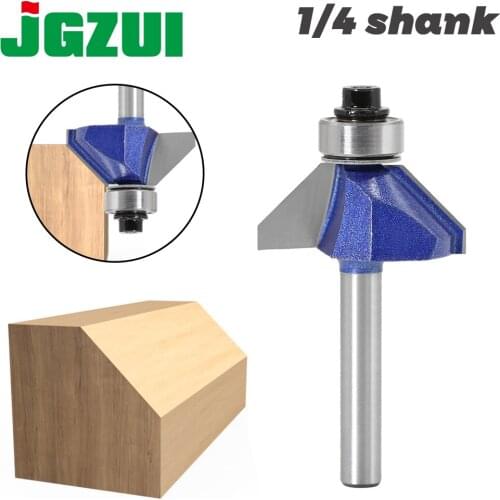 1pc 1/4 Shank 45 Degree Chamfer Router Bit The high quality Edge Forming Bevel Woodworking Milling Cutter for Wood Bits