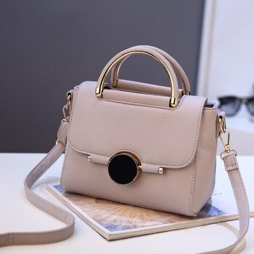Fashon Womens Bucket Shoulder Bag PU Leather Metal handle Cover Tote Bag women Messenger Bag