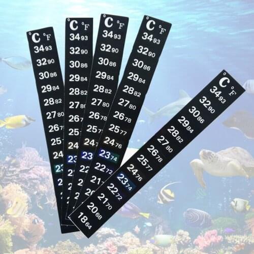 Aquarium Fish Tank Strip Stick-on Discolor Thermometer Adhesive Sticky Dual Scale Temperature Sticker Temperature Control Tools