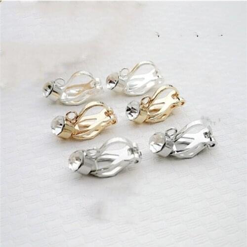 10pcs/lot Crystal Ear Clips CZ Diamond No Piercing Earring Wire Hooks Earring Clips Ear Wire Hooks For Jewelry Findings