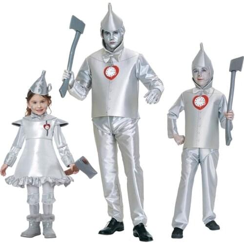 Anime Halloween Costume Performance Clothing Tin Man Iron Man Suit The Wizard of Oz Role Cloth for Adult and Child