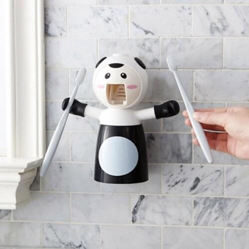 Hot Toothpaste Dispenser Wall Mounted Toothpaste Squeezer with Cup All-in-1 Toothbrush Holder SSwell