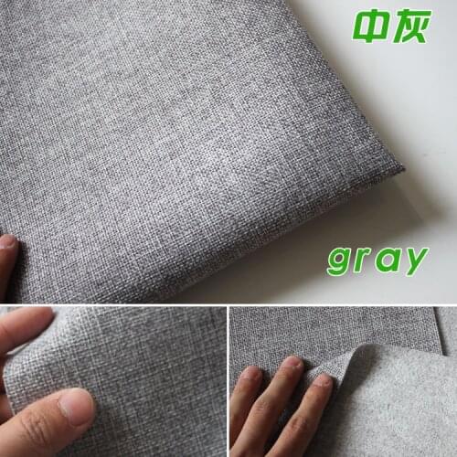 Gray Coated Linen Fabric Sofa Cushion Fabirc DIY Craft Sewing Cloth Outdoor Linen Blend Fabric Upholstery 58" wide -Per yard