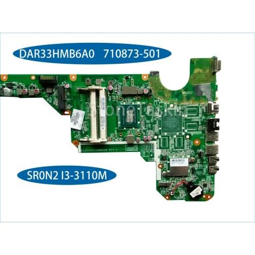 Best Value 710873-501 For HP Pavilion G4-2000 G7-2000 Laptop Motherboard DAR33HMB6A0 SR0N2 I3-3110M DDR3 100% Tested