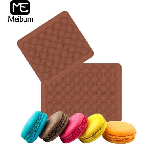 Meibum 2 Types Cookies Mould Biscuits Mold Puffs Pastry Baking Mat Macaron Silicone Pad Party Dessert Bakeware Kitchen Tools