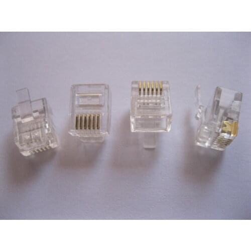 100 pcs RJ11 6P6C Modular Plug Telephone Connector