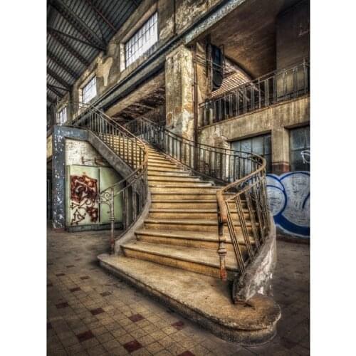 Nitree Photo Studio Photography Props Backdrop Behaviorism Of Abandoned Power Plant Stairs Vinyl Background NI-20203279