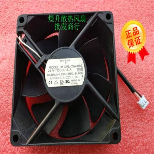Original NMB 8025 DC24V 0.18A 8CM 80*80*25MM 3110KL-05W-B69 3 wire inverter cooling fan