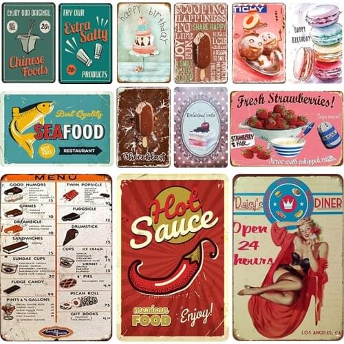 Shabby Metal Tin Signs Hot Sauce Plaque Wall Art Iron Painting Pub Plaque Metal Club Bar Decor Restaurant Art Poster 20x30cm