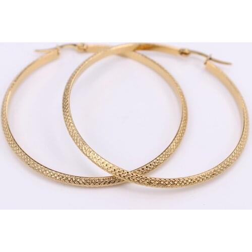 Stainless steel Hoop earrings 50mm Simple and easy Cute and exaggerated Lucky lady popular style Holiday dress party gifts LH881