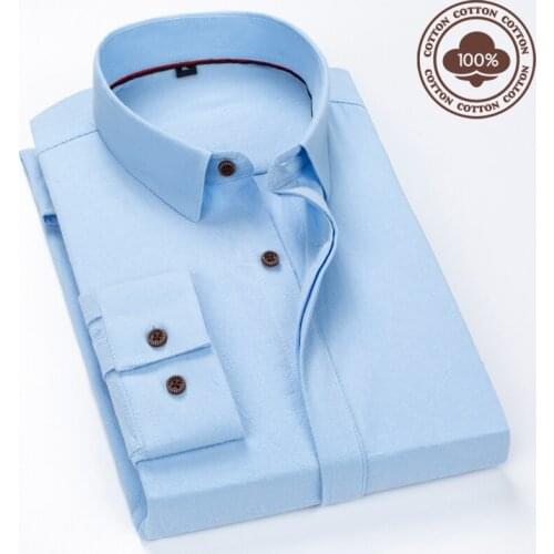 Casual men Shirt Cotton Fashion Casual Solid Color Long Sleeve Shirt Slim Soft Comfortable Streetwear Shirt Men