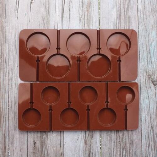 Silicone Heart-shaped Flower-shaped Round Lollipop Mold Lollipop Chocolate Decoration Candy Pastry Baking Tool Supplies Reusable