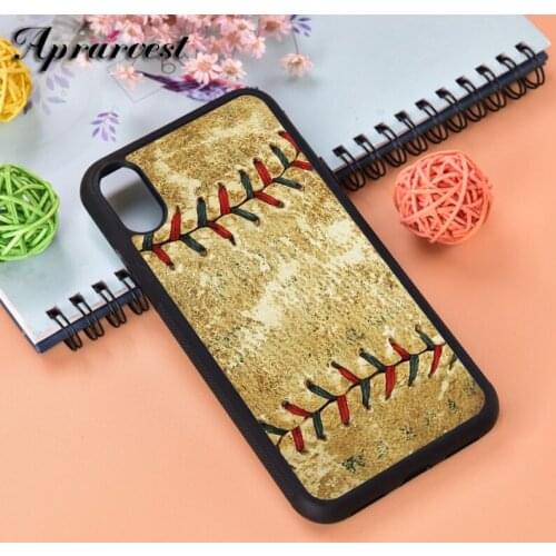 Aprarvest Baseball Game Softball Sport Ball Silicone Rubber Phone Case Cover For iPhone 6 6S 7 8 PLUS X XS XR 11 12 MINI PRO MAX