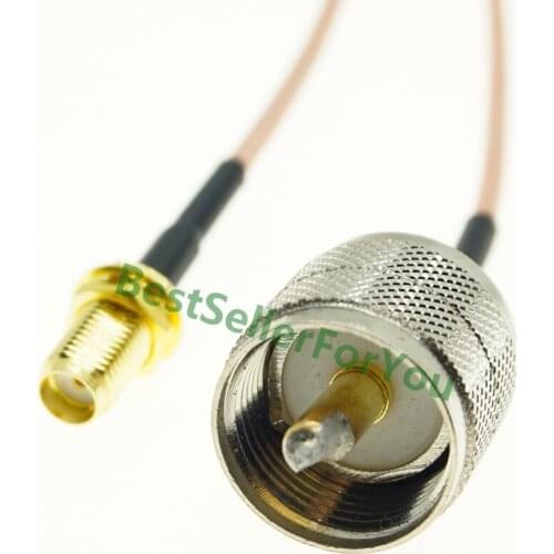 SMA Female Nut Bulkhead to UHF Male PL259 Plug RG316 Coax Low Loss Jumper RF Cable