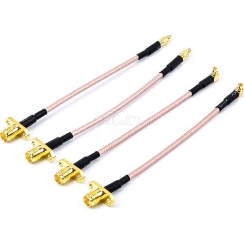 2pcs MMCX to SMA/RP-SMA Female Flange FPV Antenna Extension Cord for TBS Unify PandaRC VTX