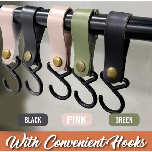 Outdoor Camping Leather Hook Kitchenware Pot Pan Hanger S Type Kitchenware Black Finishing Hook Multi-function Storage Hook #W5