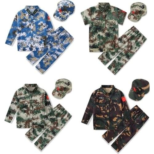 Military Uniform Tactical Camouflage Combat Clothing kids Army Special Forces Soldier Training Work Wear Adult Clothes Pant Set