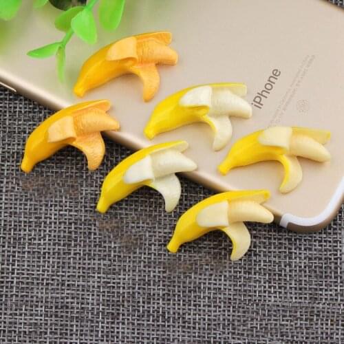 Mini Order 10pcs 32*20mm Resin Cabochon Fruit Babana DIY Jewelry Findings Ornament Accessories Phone Case Phone Prop Decoration