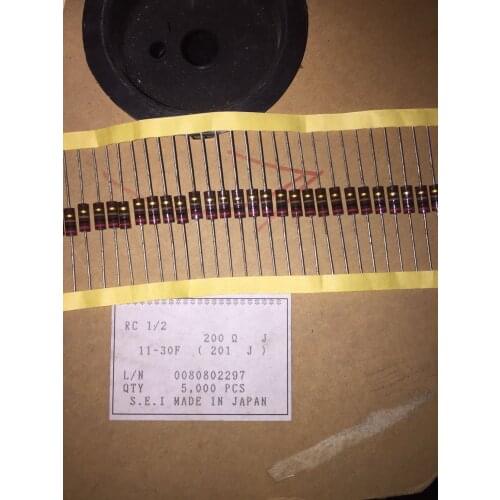100% New and origina 30PCS AB color ring resistance 1/2W 200R 200 Ohm