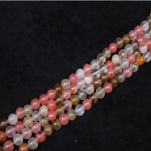 4/6/8/10/12mm Multi Color Natural Watermelon Rind Stone Beads White Red Crystal Quartz Round Loose Beads For DIY Jewelry Making