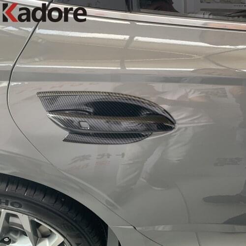 For Hyundai Sonata 2020 2021 ABS Chrome Carbon Fiber Side Door Handle Bowl Cover Trims Protector Car styling Car Accessories