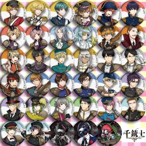 Anime The Thousand Noble Musketeers Brown Bess Cosplay Badge Garniture Bedges For Backpack Bags Brooch Pin Boy Girls Toy Gifts