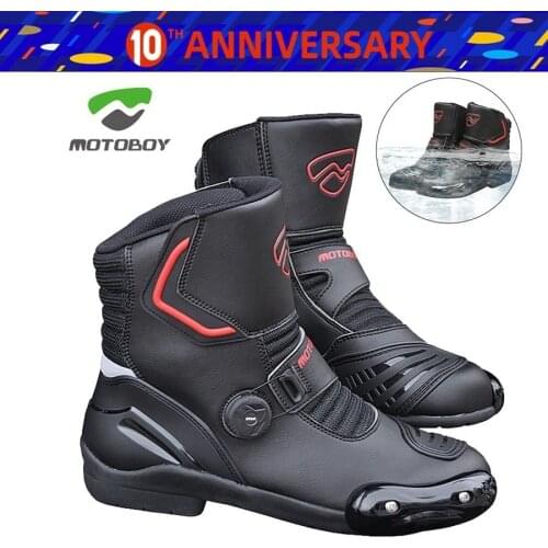 Free shipping 1pair MOTOBOY NEW Motorcycle Offroad Sport Motorbike wheels Ankle Waterproof Racing Boots Motorcycle Shoes