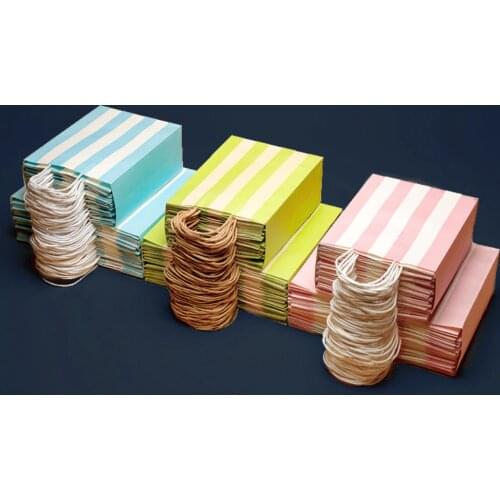 10pcs Shopping Paper Bags With Handles For Gift Boutique Retail Business Packaging Recyclable Environmental Storage Bag