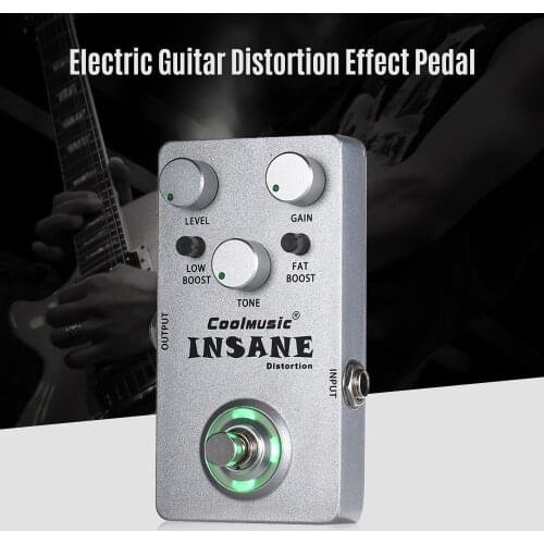 Coolmusic C-DI01 Insane Distortion Pedal Guitar Pedal Effects Bass Pedal Guitar Effect Pedal Full Metal Shell Guitar Accessories