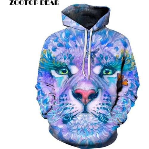Flower Tiger Butterfly 3D Hoodies Printed Sweatshrit Men Women Quality Hot Pullover Fashion Tracksuit Male Coats 6XL Outwear