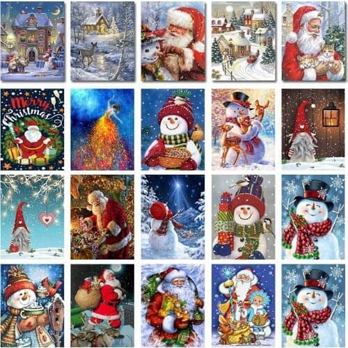Diy 5d Diamond Painting Santa Claus Diamond Cross Stitch Art Mosaic Winter Picture Diamond Embroidery Christmas Home Decoration