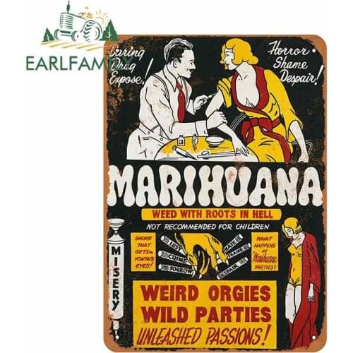 EARLFAMILY 13cm For 1936 Weed Root Fine Car Stickers Vinyl Decal Scratch-Proof JDM SUV RV Decoration