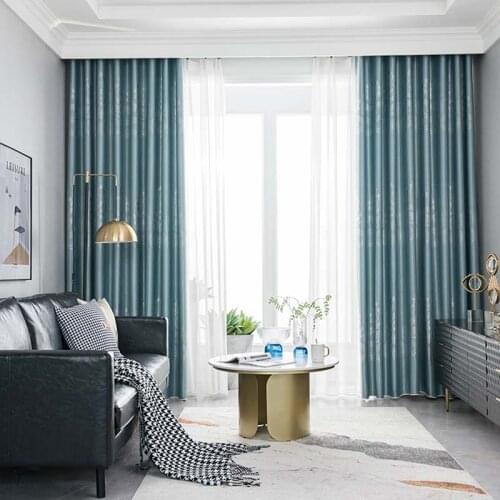 European Blackout Curtain for Living Room Jacquard Blind Drapes Window Panel Fabric Curtain for Bedroom Shading 85