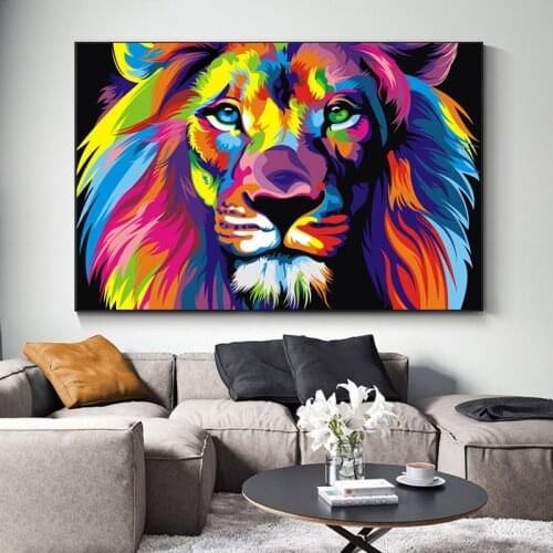Watercolor Lion Picture Animal Poster Canvas Art Wall Paintings Posters And Prints For Living Room Decor Cuadros No Frame