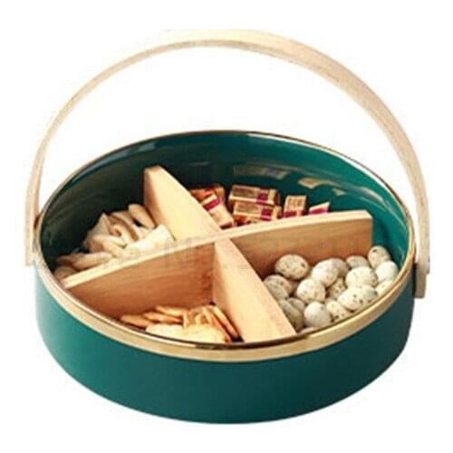 Ceramic fruit plate Nordic style modern light luxury living room coffee table storage dry fruit plate fruit snack box